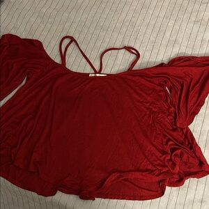 Heart Hips Red Off-Shoulder Blouse